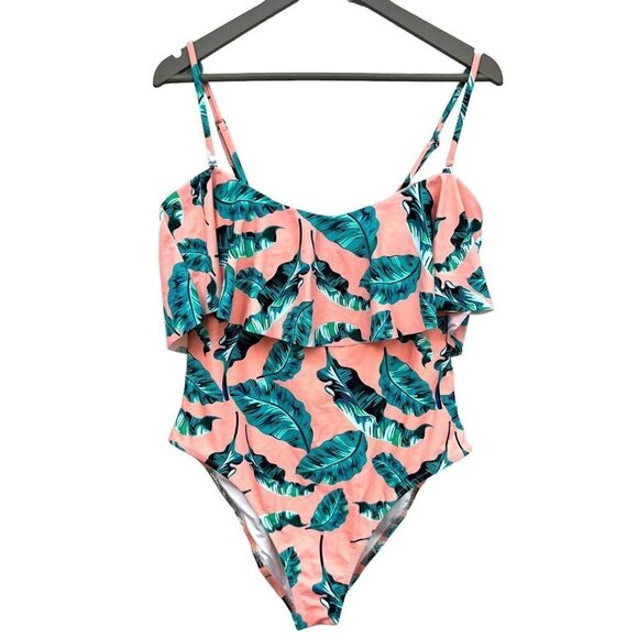 Cupshe Rosen Maiden Print Pink Floral One Piece Swimsuit Size XXL NWT - Picture 1 of 16